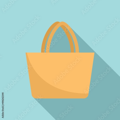 Handle eco bag icon flat vector. Fabric cloth