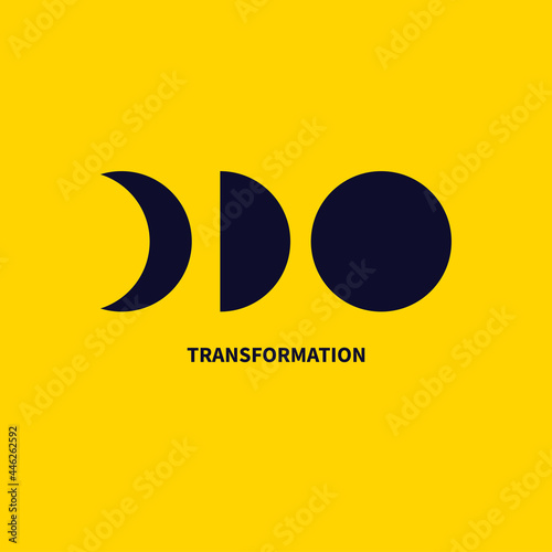 Change icon. Transformation, evolution logo. Transform, coaching concept