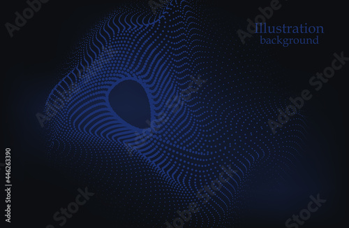 Abstract background with wave of dots.Equalizer for music, showing sound waves with music waves, music background equalizer concept.Vector illustration