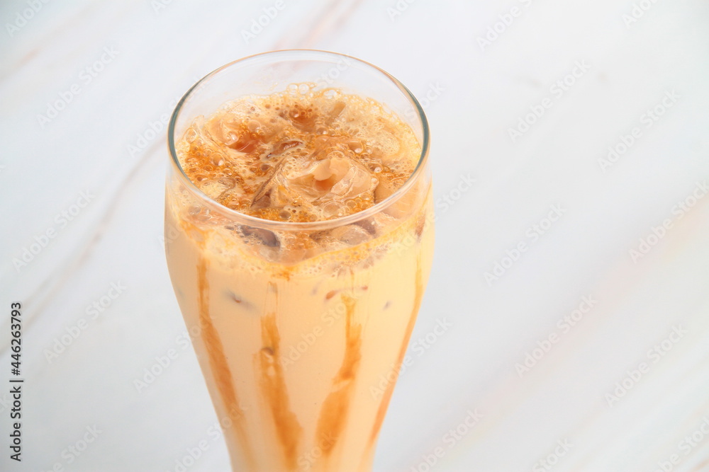Freshly made iced flavored coffee drink Freshly made iced flavored coffee drink