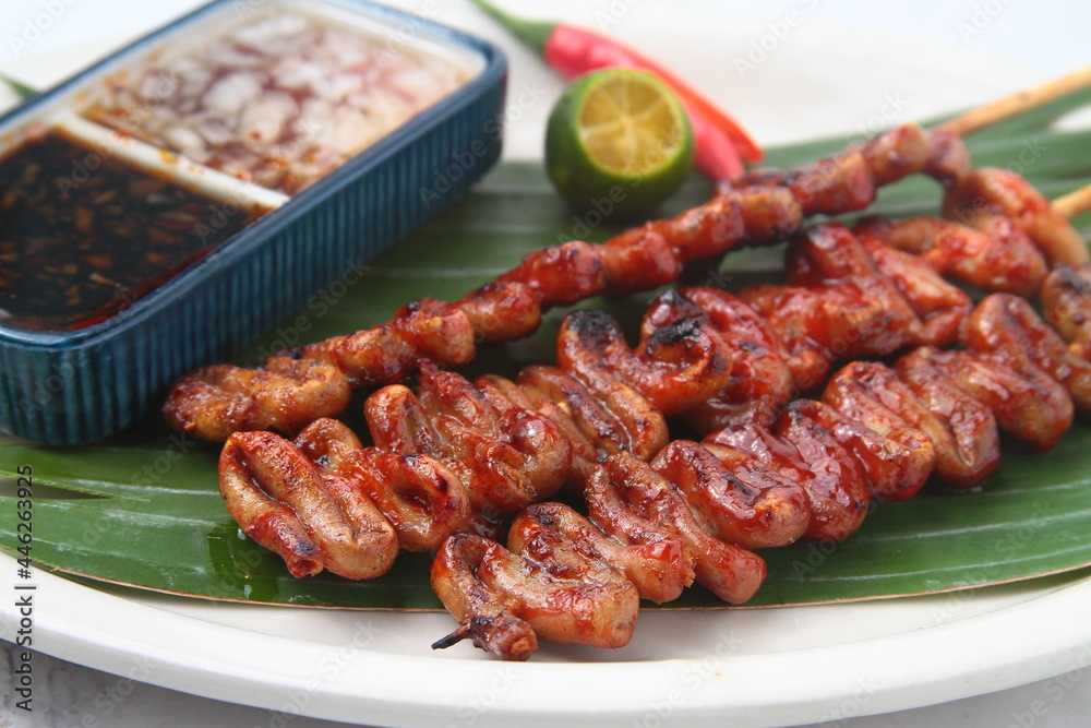 Freshly cooked Filipino food called Isaw Freshly cooked Filipino food called Isaw