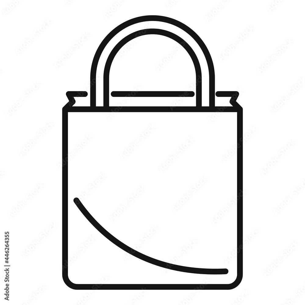 Carry eco bag icon outline vector. Handle eco bag Carry eco bag icon outline vector. Handle eco bag