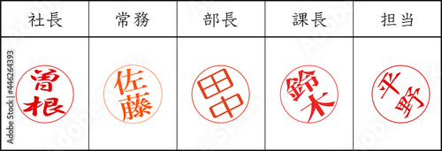 日本の不思議な慣習　お辞儀ハンコのイラスト