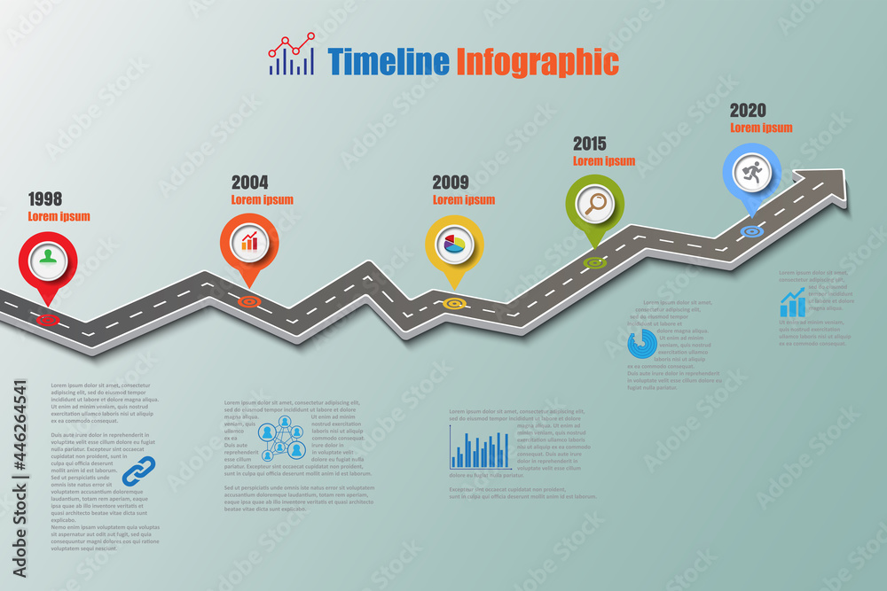 Business roadmap timeline infographic icons designed for abstract ...