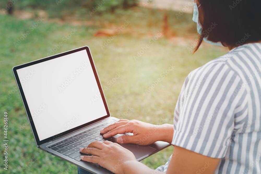 women using laptop or notebook computer with blank copy space screen, confident woman working with white blank screen computer laptop concept, women using laptop or notebook computer with blank copy space screen, confident woman working with white blank screen computer laptop concept,