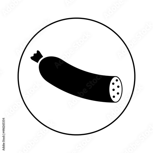 Blood sausage vector icon on white background. Isolated drawing and illustration. 