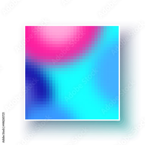 Square pixelated gradient multicolored background.