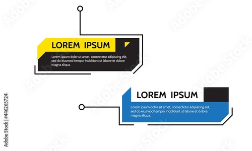 Digital callouts, titles frame text, HUD . Set of templates, modern banners, presentation isolated. Vector design of title bar for infographics, advertising, video production.