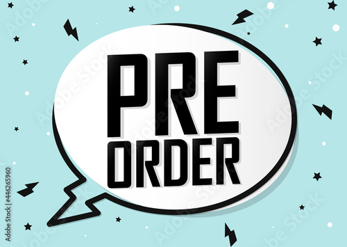 Pre-Order Sale, discount poster design template. Promotion banner for shop or online store, vector illustration.
