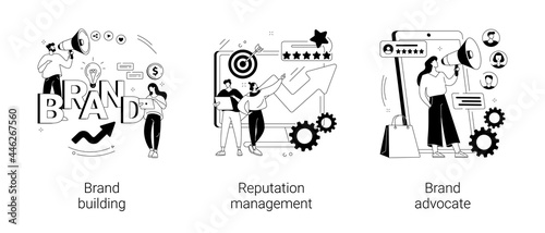 Trademark public relations abstract concept vector illustrations.