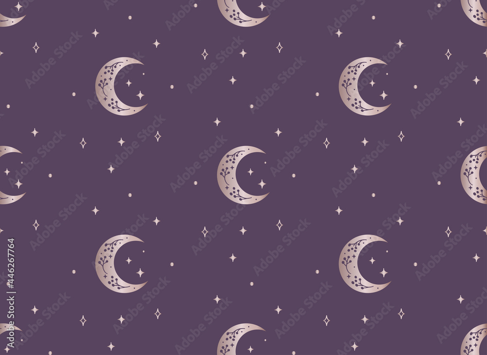 A Vector Seamless Backround Pattern with Crescents