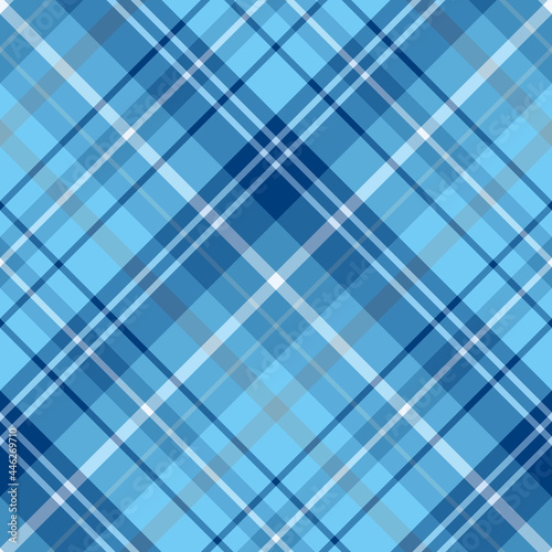 Seamless pattern in blue colors for plaid, fabric, textile, clothes, tablecloth and other things. Vector image. 2