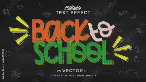 back to school text effect editable chalkboard text style