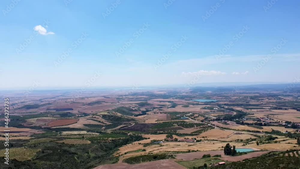 Aerial View Landscape in Loarre, Aragon, Spain. Aerial View Landscape in Loarre, Aragon, Spain.