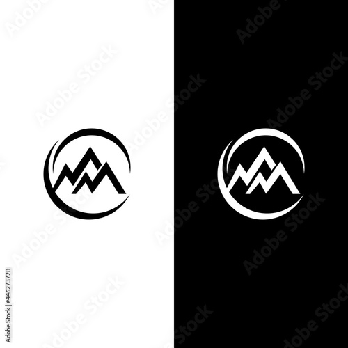 letter M, MM mountain logo