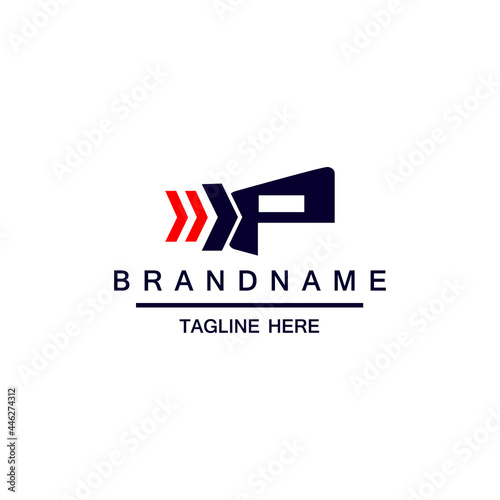Free Download Letter P logo with negative space arrow logo for transportation, delivery company etc. - GFXLoad