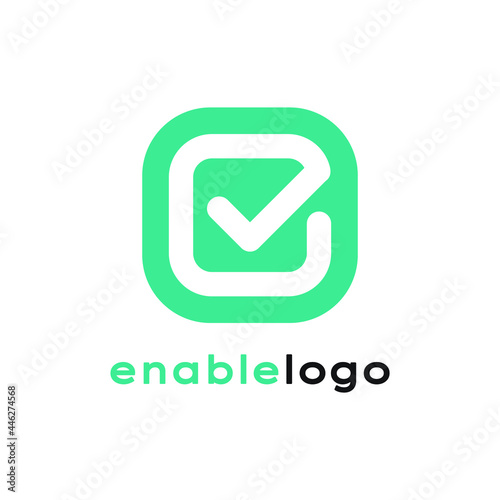 Illustration enable icon logo design concept