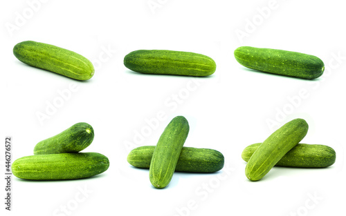  set of cucumber isolated on the white background