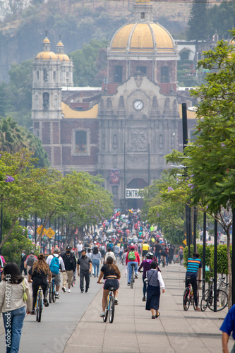 Cycling in Mexico-City (Basilica of Our Lady of Guadalupe photo