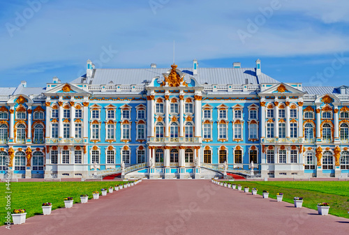 Catherine Palace building entrance in Tsarskoye Selo