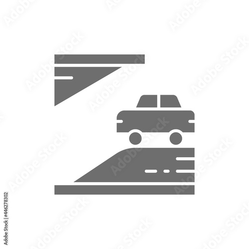 Underground parking grey icon. Isolated on white background