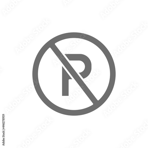 Free Download No parking sign grey icon. Isolated on white background - GFXLoad