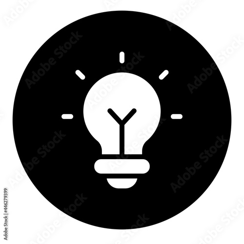 led bulb circular glyph icon