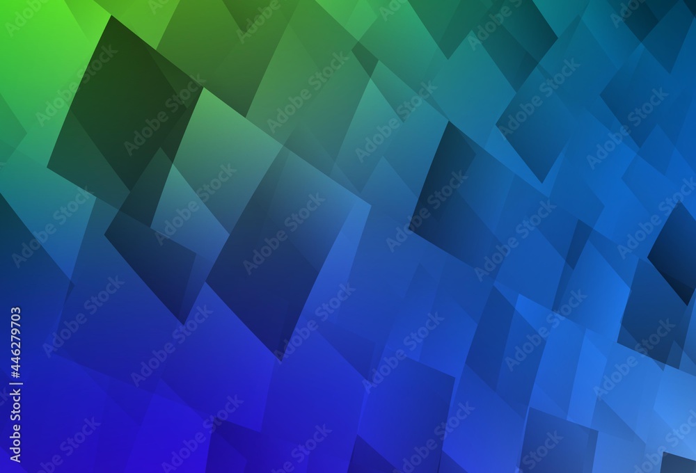 Obraz premium Light Blue, Green vector background in polygonal style.