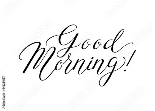  Good Morning   Hand Written Vector Lettering.