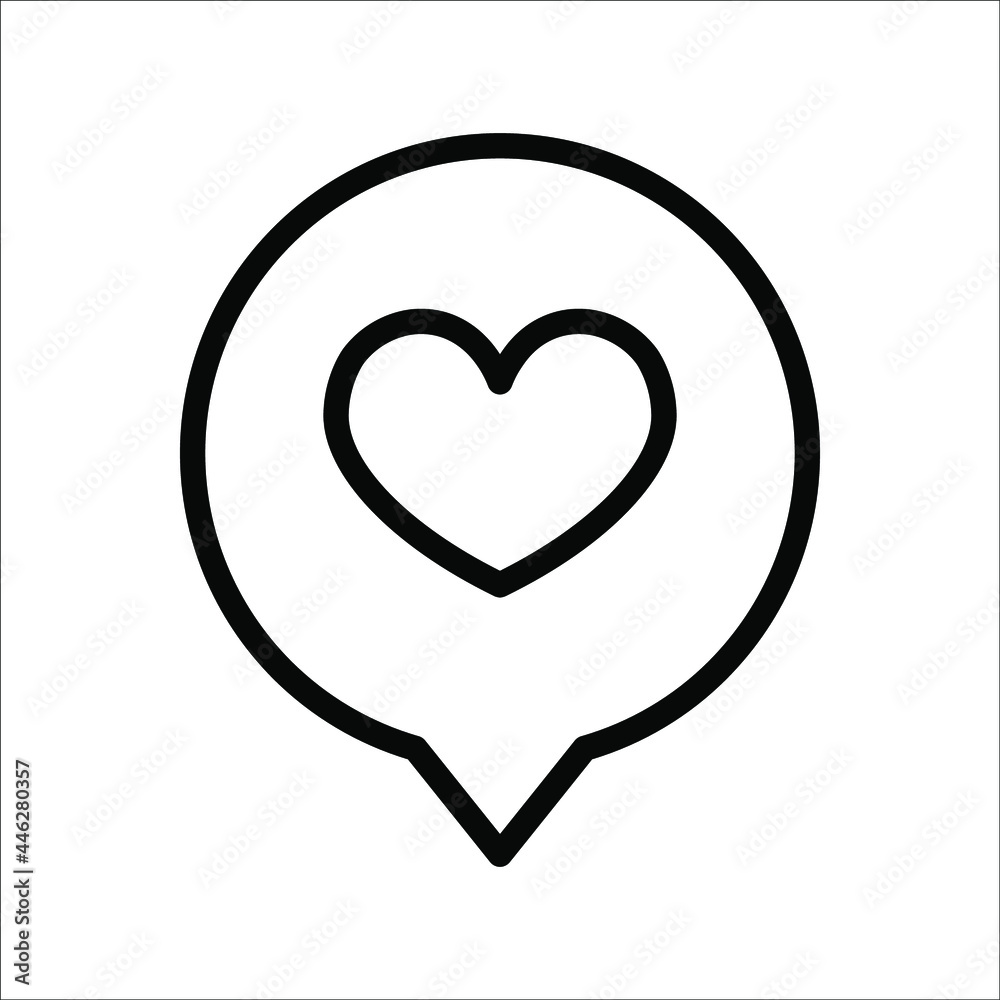 Notifications icon. Social media Like icon. Vector illustration on white background. color editable