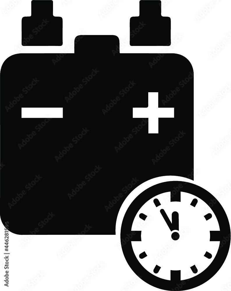 Illustration of car battery icon on white background Illustration of car battery icon on white background