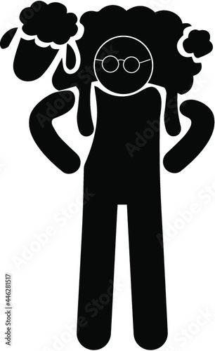 Young man cattleman with his Shepherd dog graze sheep in pasture. Flat Cartoon Character of pet and his owner. Colorful Vector Illustration eps 10