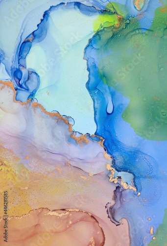 Alcohol ink art.Mixing liquid paints. Modern, abstract colorful background, wallpaper. Marble texture.Translucent colors
