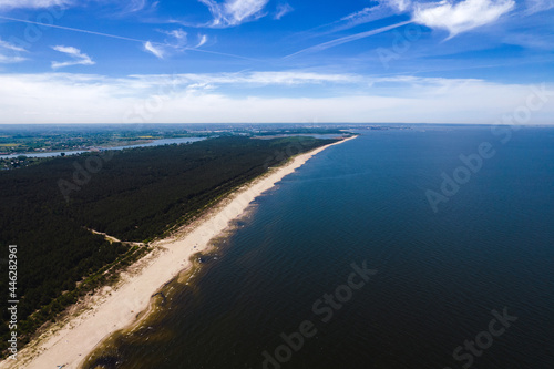 Areal view on forest, beach and Baltic sea - Sobieszewo Island © Konrad