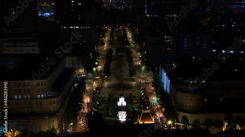 Aerial view of Nguyen Hue walking street in District 1, Ho Chi Minh City, Vietnam in November 2018 photo