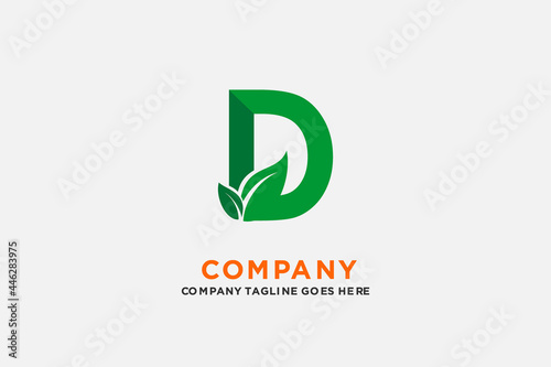vector logo design Green eco letters D logo with leaves template. ,symbol, alphabet , botanical , natural Free Download vector logo design Green eco letters D logo with leaves template. ,symbol, alphabet , botanical , natural - GFXLoad