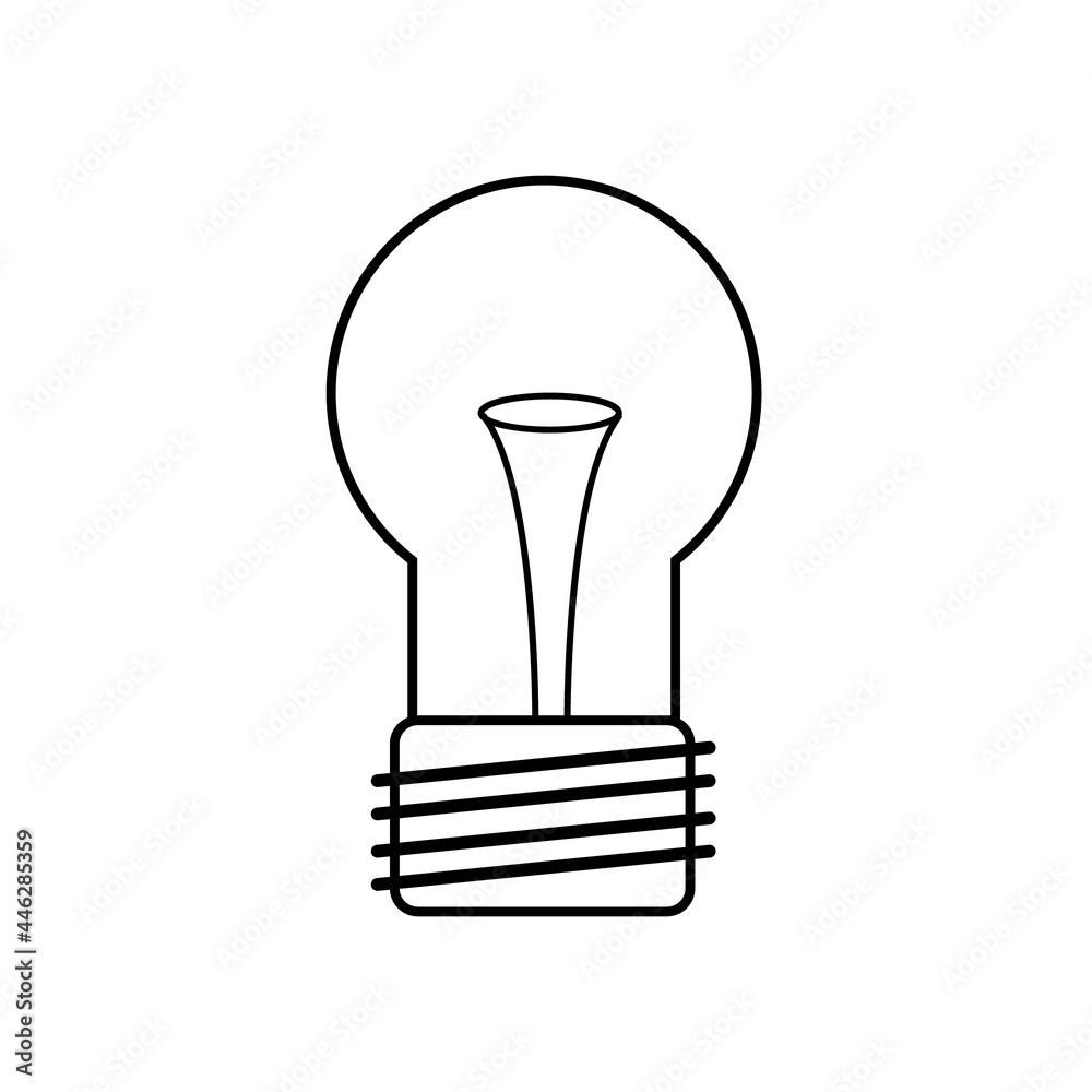 Light bulb linear icon illustration. Isolated over white background. Light bulb linear icon illustration. Isolated over white background.