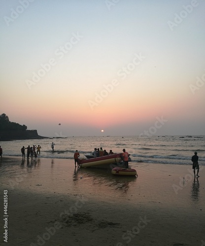 Beach in Candolim  beach in Goa photo