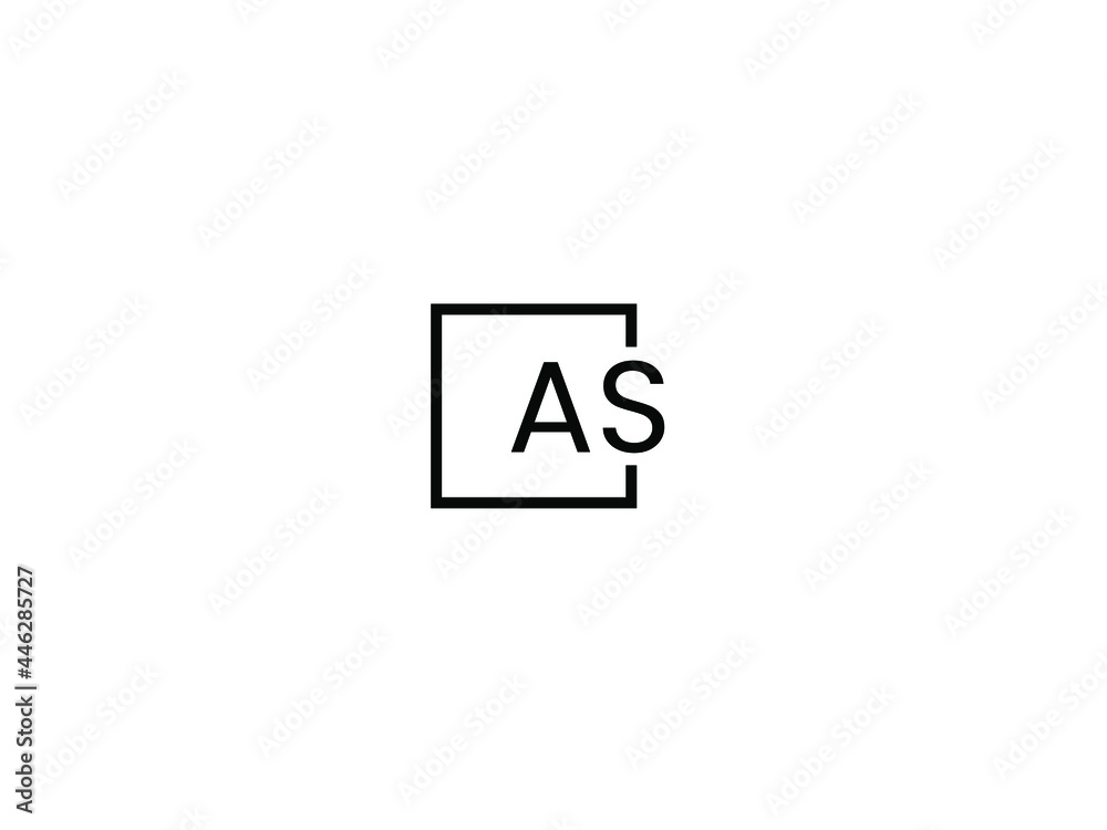 AS Letter Initial Logo Design Vector Illustration AS Letter Initial Logo Design Vector Illustration