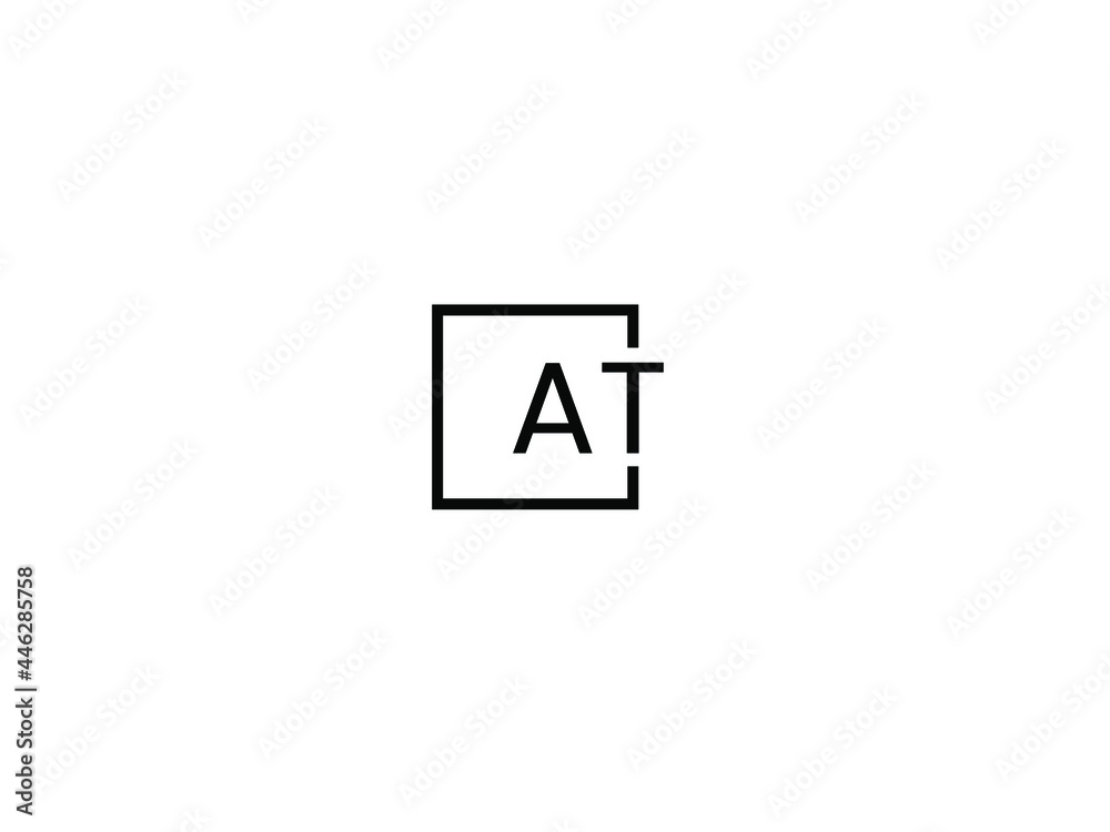 AT Letter Initial Logo Design Vector Illustration
