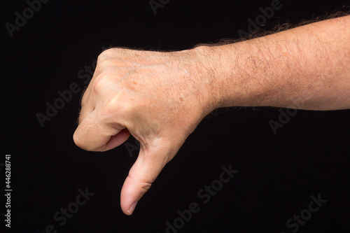 Finger signs of an adult man