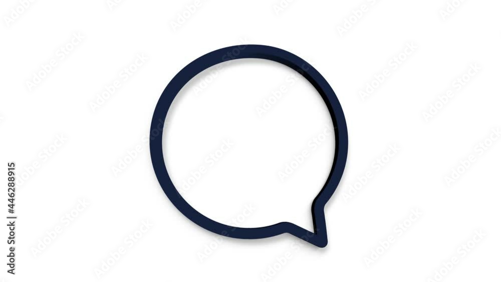 Chat, speech bubble 3d icon animation on white background. 4K Chat, speech bubble 3d icon animation on white background. 4K