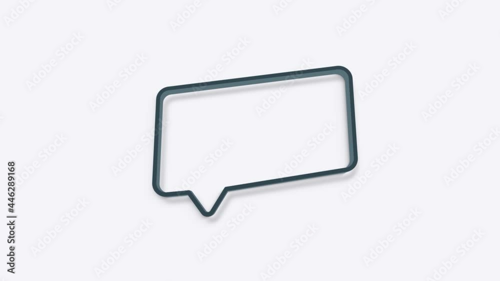 Chat, speech bubble 3d icon animation on white background. 4K Chat, speech bubble 3d icon animation on white background. 4K