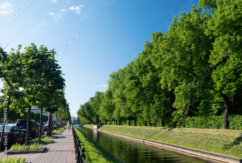 Wallpaper Mural Center of Europe city with road near river and park Torontodigital.ca