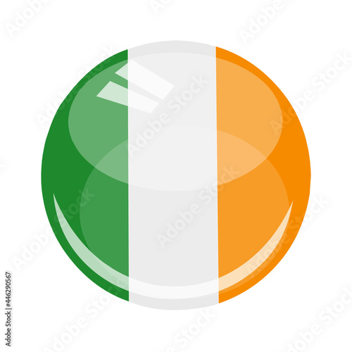 vector flag of the republic of ireland round and glossy