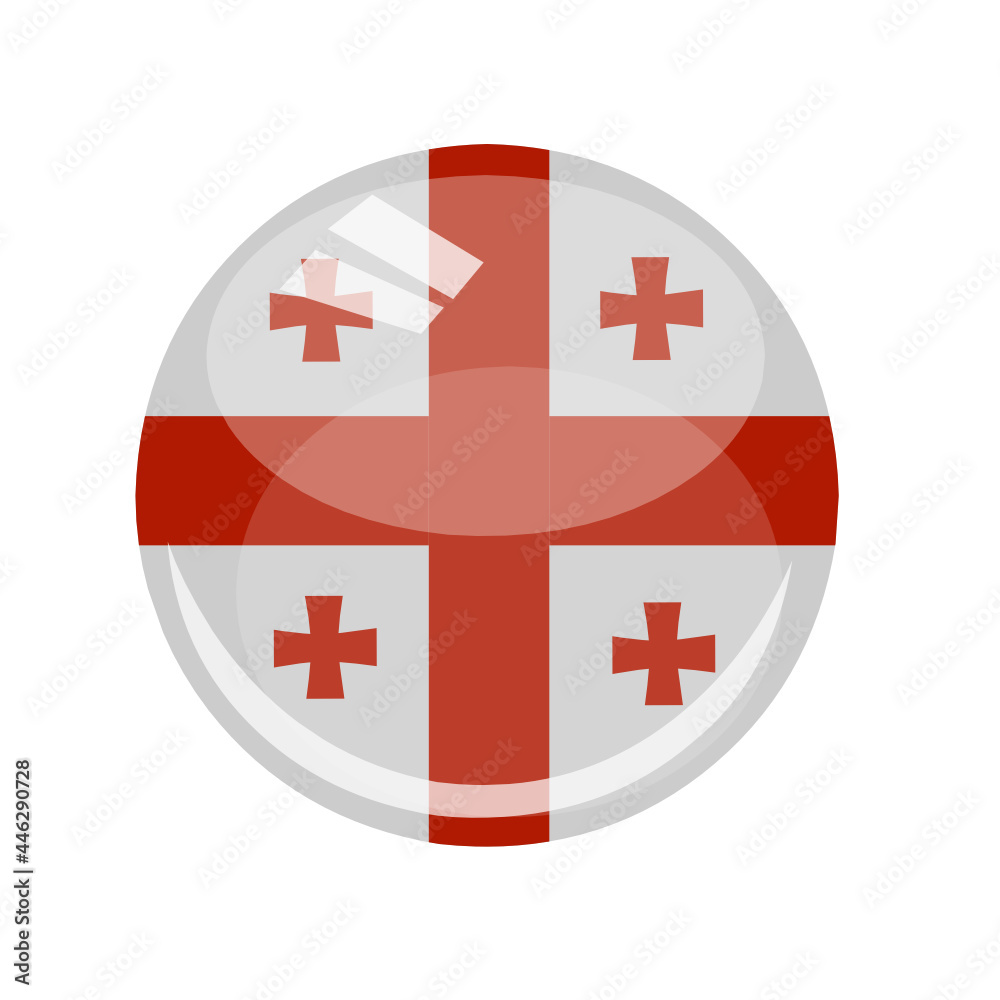 vector country flag of georgia round and glossy