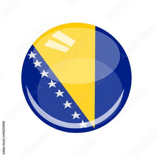 vector flags of the countries of bosnia and herzegovina round and glossy