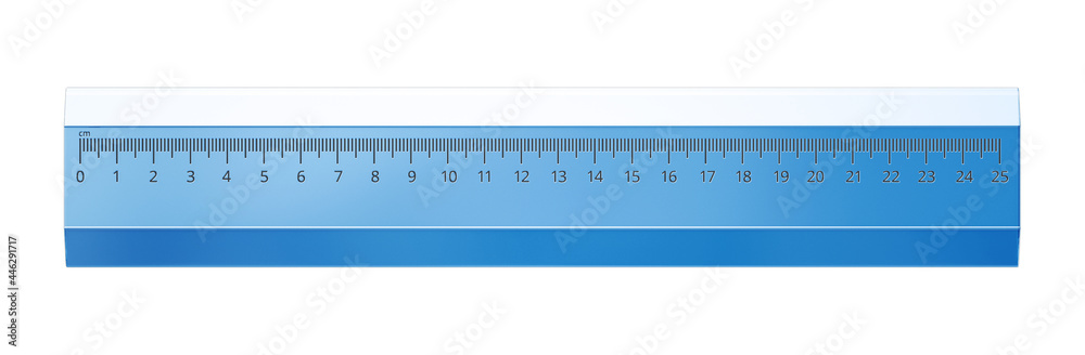 Transparent realistic 3d blue school front ruler Transparent realistic 3d blue school front ruler