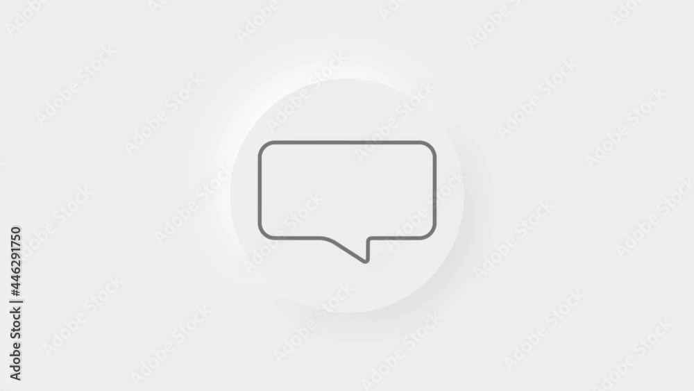 Chat, speech bubble 3d icon animation on white background. 4K Chat, speech bubble 3d icon animation on white background. 4K