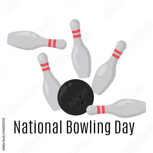 National Bowling Day, concept for banner or holiday card